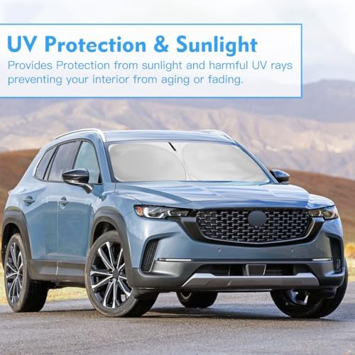 Windshield Sun Shade for Mazda CX-50 Accessories 2023 2024 2025 Window Sunshade Fit Mazda CX50 Sunshade Windshield Cover 4 Layers Front Window Shade Sun Visor Blocks UV Keep Car Cooler - Image 7
