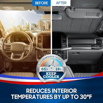 BDK Freedom Windshield Sun Shade for Car Windshield 250 USA Anniversary Patriotic Accordion Fold Sunshade UV Protection Heat Blocker Foldable Windshield Cover Truck SUV 4th of July Memorial Day - Image 4