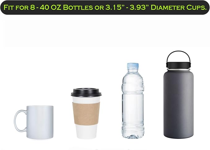 Large Car Door Cup Holder, Side Window Seat Armrest Drink Holder | Shockproof, Scratchproof, Doesn't Scratch Tint, Holds Large 8-40 oz. Bottles, Mugs and Other Big Drinks in 3.15"-3.93" - Image 4