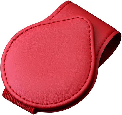Sunglasses Holder for Car Visor, Magnetic Leather Sun Visor Eyeglasses Hanger & Ticket Card Clip, for Most Cars - Image 7