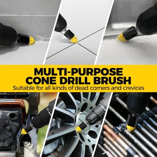 Holikme 8Pc Drill Brush Set - Scrub Brushes with Extension for Home Clean - Image 5