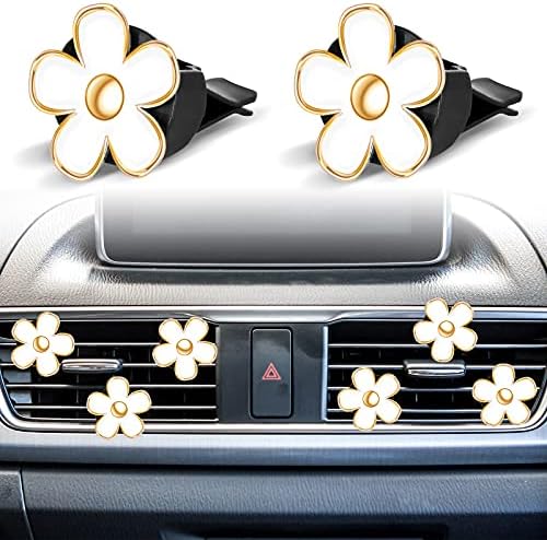 Frienda 6 Pcs Daisy Vent Clips for Car, 3/3.3 cm, White - Image 4
