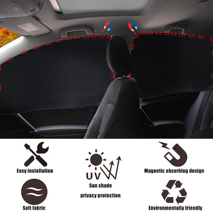 XCBYT Magnetic Side Window Sun Shade, 100% Blackout Privacy Sun Protection | 4-Pack 100% blackout privacy & UV cooling for camping & naps. Magnetic attach (iron frames only) for up to 33-inch windows - Image 6