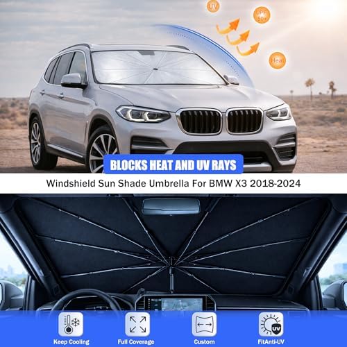 Car Windshield Sun Shade Umbrella for BMW X3 2018-2024 - Image 3