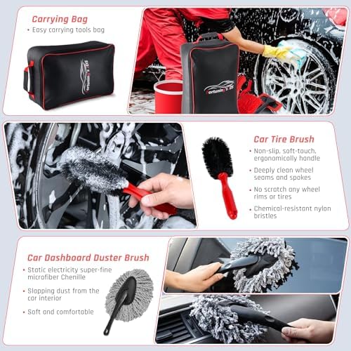 55PCS Car Detailing Kit Interior Cleaner with High Power Handheld Vacuum, Car Detailing Brush Set, Car Cleaning Kit, Drill Brush Set, Car Cleaning Tools Brushes for Interior, Exterior, Wheels - Image 6