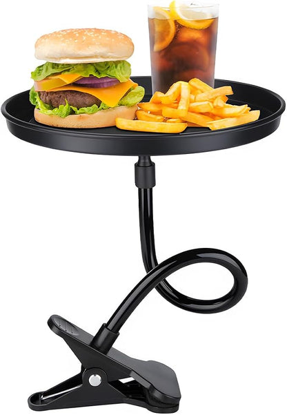 Adjustable Food Tray for Car, 360° Swivel Non-Slip Car Drink Cup Snack Table Clip Type Dining Trays, 8.7 Inch Rotating Food Table Folding Storage Tray for Most Vehicles by Unknown