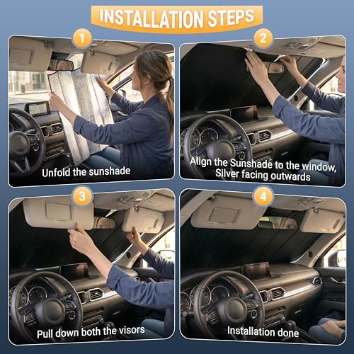 EcoNour Foldable Sun Shade Fit for Ford F250 2017-2024 2025 2026 - Image 4