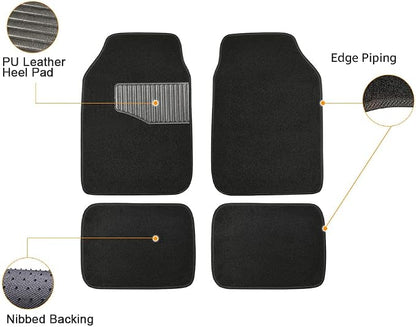 Amazon Basics Universal Fit Anti-Slip Carpet Floor Mats, Full Set for Car, SUV, Van & Truck, 4 count, Black, 25"L x 17.5"W (Front), 13"L x 17.5"W (Rear) - Image 6