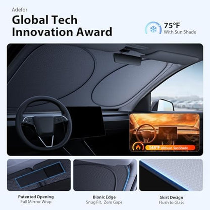 2026 Upgraded Windshield Sun Shade for BMW X3 [Precision Custom Fit, Superior UV & Heat Block] Cooling Tech Fabric, Durable Foldable with Storage Bag, Fits 2004-2026 - Image 3