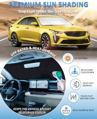 Windshield Sun Shade for Cadillac CT4 2020-2026 Sedan Luxury/Sport Sunshade - Image 2