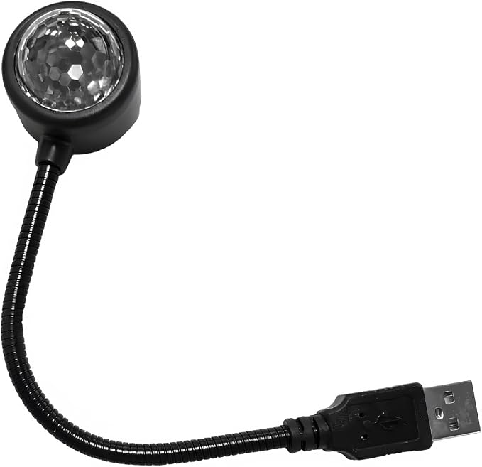 KVAEY 2 PCS USB Star Night Light, Adjustable Sound Activated Car Roof Atmosphere Lamp, Portable Romantic LED Auto Interior Ambient Light for Car, Bedroom, Party, Ceiling by KVAEY