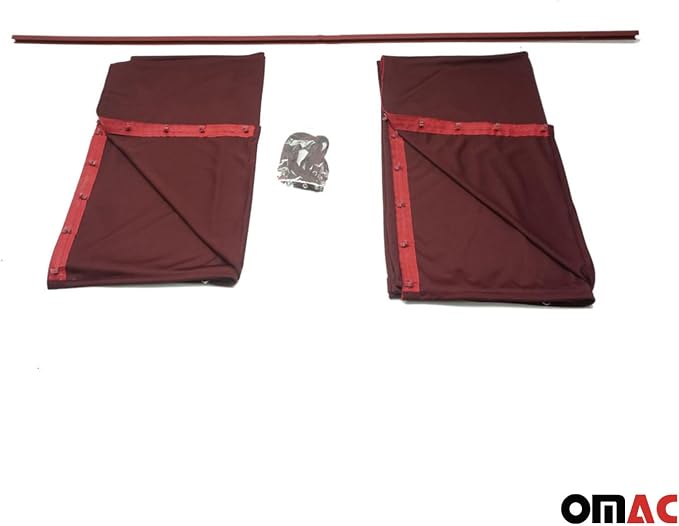 OMAC 54" x 71" Cab Divider Van Cabin Curtain Campervan Kit Red - Image 9