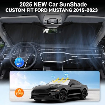 Windshield Sun Shade for Ford Mustang 2015-2025 2026 Sunshade Window Shield - Image 4