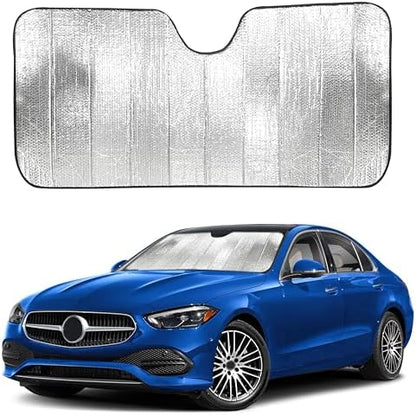 EcoNour Accordion Car Windshield Sun Shade | Reflective Car Window Shades for UV & Sun Protection | Foldable Windshield Cover Keeps Interior Cool | 26 x 56 Inches by EcoNour