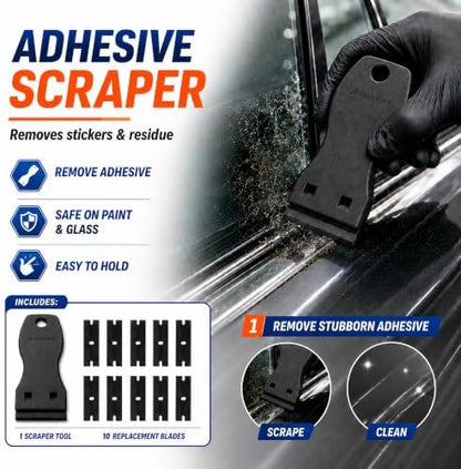 60 Pcs Vinyl Wrap Tool Kit for Car Wrapping, Window Tint Kit with Felt Squeegees, 6 Magnetic Holders, Film Cutter, Utility Knife, Scrapers & Storage Bag for Auto Vinyl, PPF, Decals - Image 2