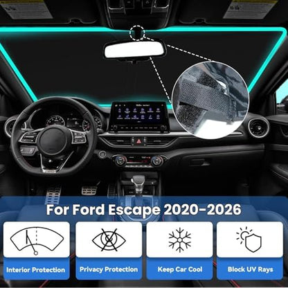Windshield Sun Shade for Ford Escape 2020-2026 Sunshades - Image 2