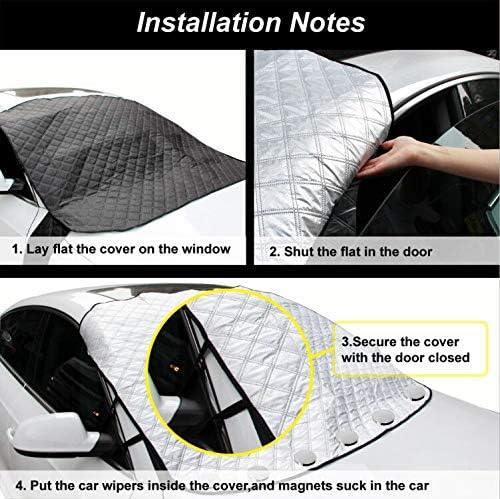 Car Windshield Cover Sun Shade,All Weather Windshield Sunshade Cover Fits Most Cars SUV - Image 5