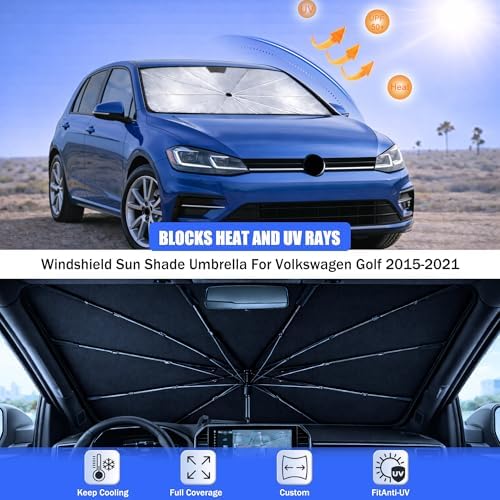 Car Windshield Sun Shade Umbrella for Volkswagen Golf 2015-2021 - Image 3