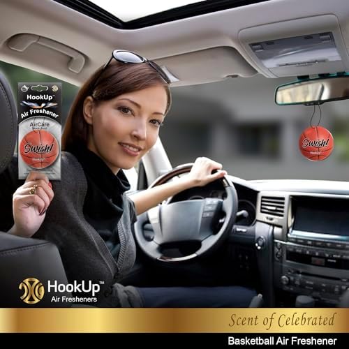 Basketball Car Air Freshener by HookUp - 25 Pack - Black Gold Scent (Extra Strong) | Unique Basketball Gift for Players, Coach, Fans | Hanging Car Accessory with Long Lasting Fresheners Smell - Image 4