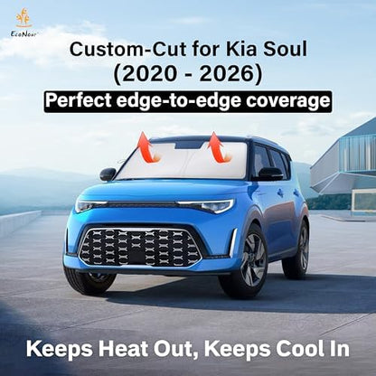 EcoNour Windshield Sunshade Compatible for Kia Soul 2020-2024 2025 2026 - Image 2