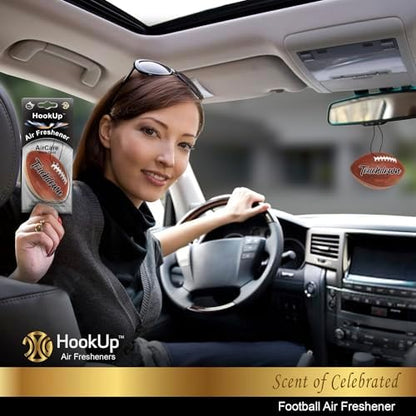 Football Car Air Freshener by HookUp - 25 Pack - Black Gold Scent (Extra Strong) | Unique Football Gift for Players, Coach, Fans | Hanging Car Accessory with Long Lasting Fresheners Smell - Image 4