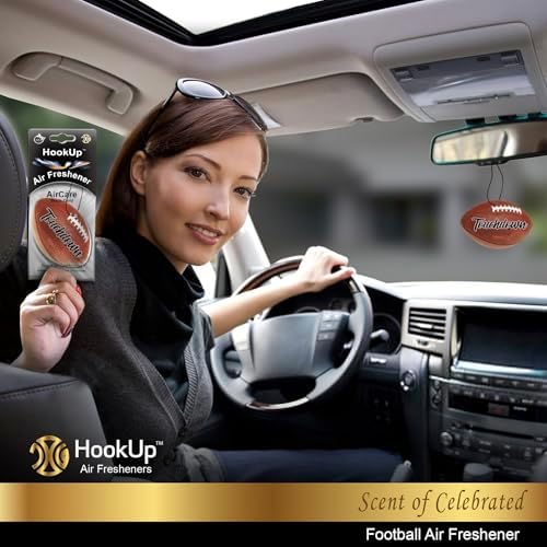 Football Car Air Freshener by HookUp - 10 Pack - Black Gold Scent (Extra Strong) | Unique Football Gift for Players, Coach, Fans | Hanging Car Accessory with Long Lasting Fresheners Smell - Image 4