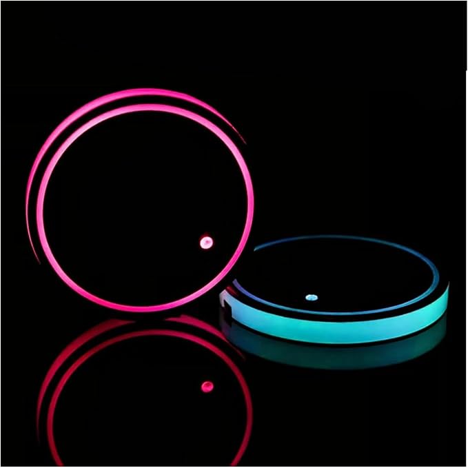 2PCS LED Car Cup Holder Lights, Light up Car Coasters for Cup Holders | 7 Color-Changing Light Up Cup Holder Insert Coasters, Waterproof Car Accessories for Teens, Car Gifts for Men & Women - Image 7