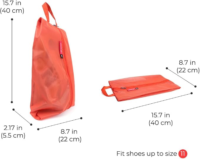 pack all Shoe Bag for Travel, Water-Resistant Shoe Pouch for Sports | Odor-Resistant, Dustproof, Portable, Soccer Cleats & Gym Storage, Fits Up to Size 11, 1 Pack, Orange - Image 3