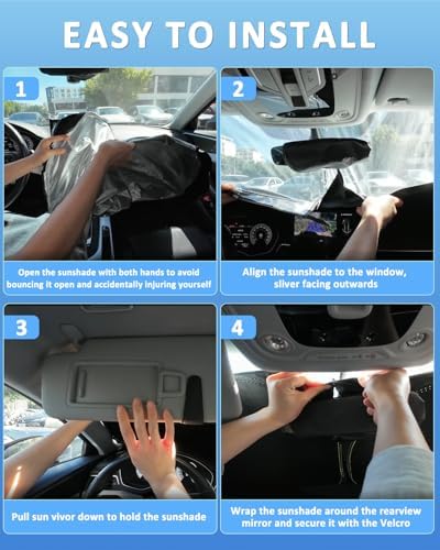 Windshield Sunshade for KIA K4 2025-2026 Sun Shade Upgrade 4 Layers - Image 5