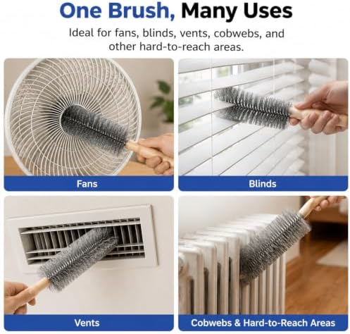 Tower Fan Cleaner, Bendable Microfiber Duster for Electric Fan and Blinds, Reusable Fan Cleaning Brush, Flexible Dust Collector for Cobwebs, Vents, Window Blinds & Hard-to-Reach Areas (Blue-2PC) - Image 6