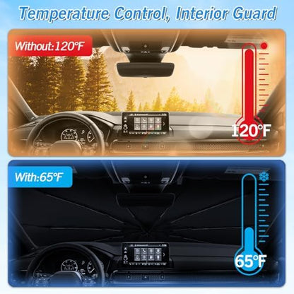 KUST Windshield Sun Shade Umbrella for Honda CR-V 2023 2024 2025 2026 Rear Window Shades 100% UV Protection and Blackout Privacy 5PCS Car Window Covers Accessories - Image 6