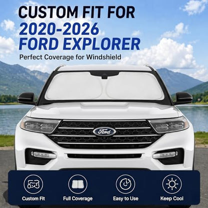 Custom Fit Windshield Sun Shade for Ford Explorer 2020-2026 - Image 2