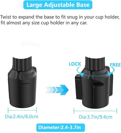 Cup Holder Tray Table, Expander Car Drink Food Tray for Eating, 360º Rotating Adjustable Stretchable Non-Slip Car Cup Holder Trays, Cars Interior Organizer Accessories(Black,Size:8inch) - Image 7
