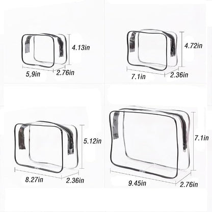 Buminee Clear Toiletry Bag, TSA Approved Travel Toiletry Bag, Water Repellent Carry-on Cosmetic Bag for Women & Men, Airline Compliant Shower Bag for Travel Accessories - 4 Pack White Single Zipper - Image 2