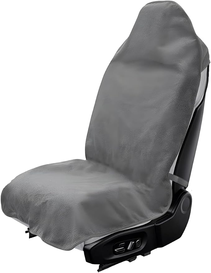 Car Towel Seat Cover, Waterproof Non-Slip Front Seat Protector for Post Gym Workout Beach Hiking, Sweatproof Washable Bucket Seat Protective Cover for Car SUV Truck Sedan (Gray) by Unknown