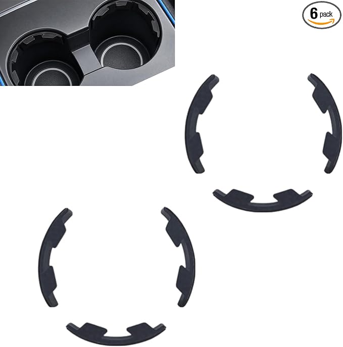 6PCS Car Cup Holder Insert, Arc Leaf Silicone Cup Holder Limiter, Soft Anti-Shake Auto Cupholder Stabilizer, Universal Drink Holders Expander for Most Vehicle, Sedan, SUV by Unknown