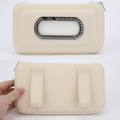 Car Tissue Holder, Visor Mask Holder, Sun Visor Napkin Holder, Car Mask Dispenser, Premium Leather Tissue Holder for Auto SUV Truck (Beige) - Image 5
