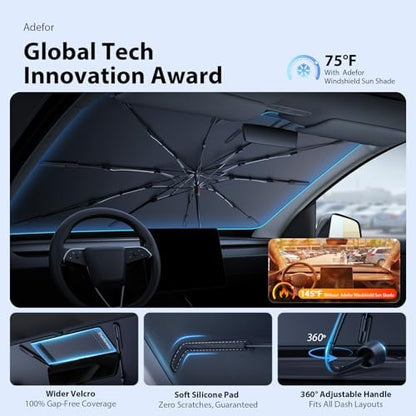 2026 Upgraded Windshield Sun Shade Umbrella for Honda HR-V [Precision Custom Fit, Superior UV & Heat Block] Cooling Tech Fabric, Durable Foldable with Storage Bag, Fits 2016-2026 - Image 5