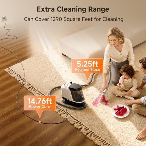 Uwant 18Kpa Carpet Cleaner Machine with Pet Pro Cleaner&Tools Set of 1 - Image 6