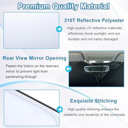 Premium Car Windshield Sun Shade for 2018-2022 Honda Accord Front Window Sun Visor Reflector 310T Thickened Blocks UV Rays Foldable Sunshade Car Interior Protection Accessories - Image 6