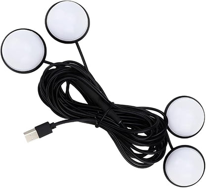 Car Interior LED Light, 4-in-1 USB Port Vehicle Under Dash Ambient Neon Lighting Decoration, Automotive Inside Foot Well Atmosphere Lamp, Universal Fit (Red) - Image 7