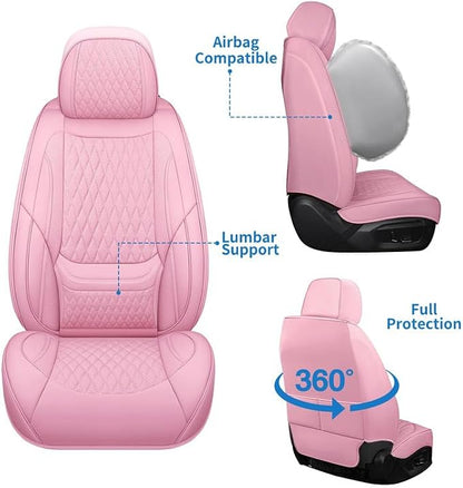 Car Seat Covers Full Set Custom Fit for Lexus ES330 2004-2006, Pink | Lumbar Support, Premium Faux Leather, Breathable, Anti-Slip, Airbag Compatible, Waterproof, Car Seat Protectors, 2 Row-5Seat - Image 6