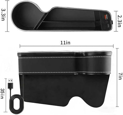 7 Colors LED Car Seat Gap Organizer with 56W Fast Charger 2 Pieces | Center Console Gap Filler with USB Type C Charging,Car Seat Organizer Cup Holder,Auto Interior Accessories with Ambient Light - Image 5