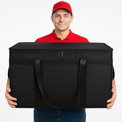 Bodaon Insulated Food Delivery Bag with Hard Bottom, XXXL, Black, 2 Pack | Heavy Duty Thermal Catering Tote for Hot Pizza, Cold Drinks & Meal Boxes for Delivery Staff, Restaurants, and Outdoor Events - Image 6