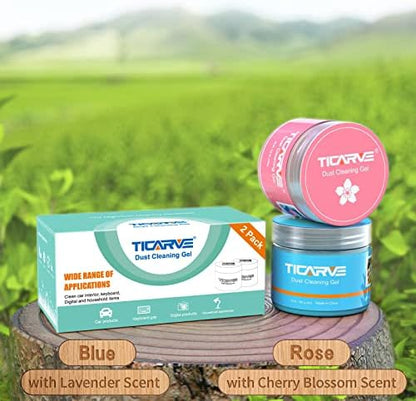 TICARVE 2Pack Cleaning Gel Car Putty Slime for Detailing Putty Detail Tools Car Interior Cleaner Automotive Cleaning Kits Keyboard Cleaner Blue Rose (320g/11.2oz) - Image 4