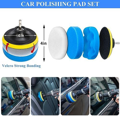 31Pcs Car Detailing Brush Set, Car Detailing Kit, Auto Detailing Drill Brush Set, Car Detailing Brushes, Car Wash Cleaning Tools Kit for Interior, Exterior, Wheels, Blue - Image 3