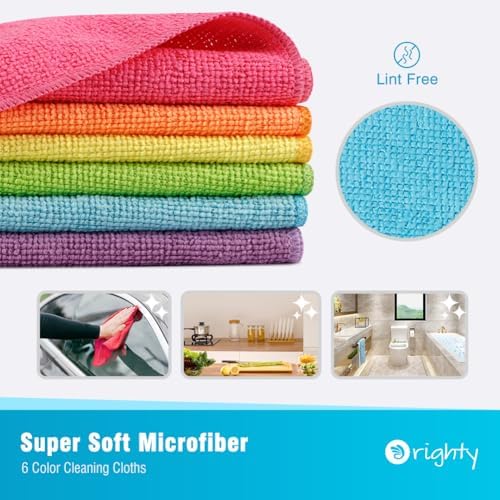 Orighty Microfiber Cleaning Cloth, Cleaning Rags, 6 Pack, 12x11 in - Image 2