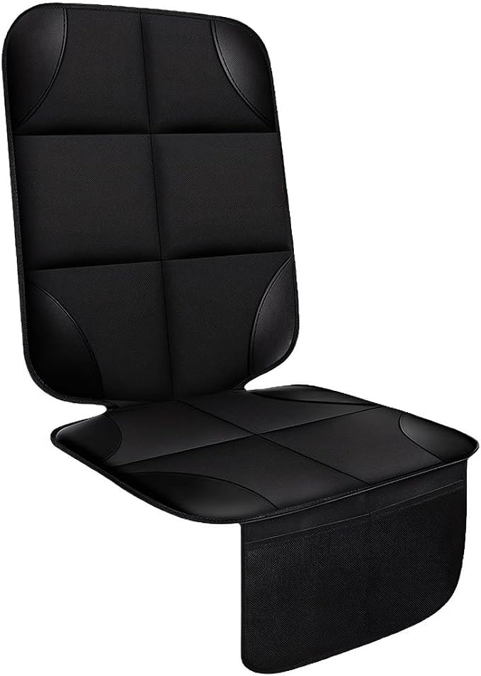 Baby Car Seat Protector for Child, Waterproof Baby Car Seats Cover with Non-Slip Backing, 600D Fabric Car Seat Mat with Thickest Padding & Mesh Pockets for Baby Pet (1PC) by Unknown