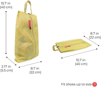 pack all Shoe Bag for Travel, Water-Resistant Shoe Pouch for Sports | Odor-Resistant, Dustproof, Portable, Soccer Cleats & Gym Storage, Fits Up to Size 11, 1 Pack, Mustard - Image 3