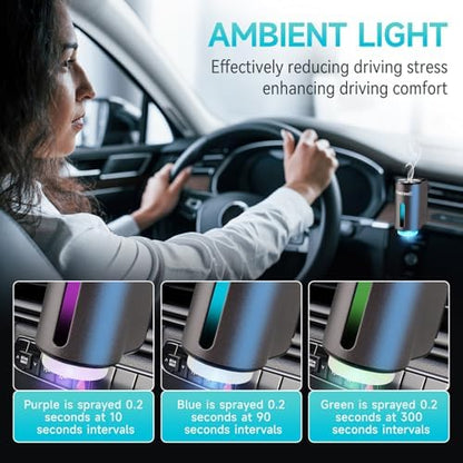 Featwell Car Air Freshener, Three Adjustable Modes Intelligent Aroma Diffuser, Rechargeable Car Diffuser Air Freshener, Grey - Image 5